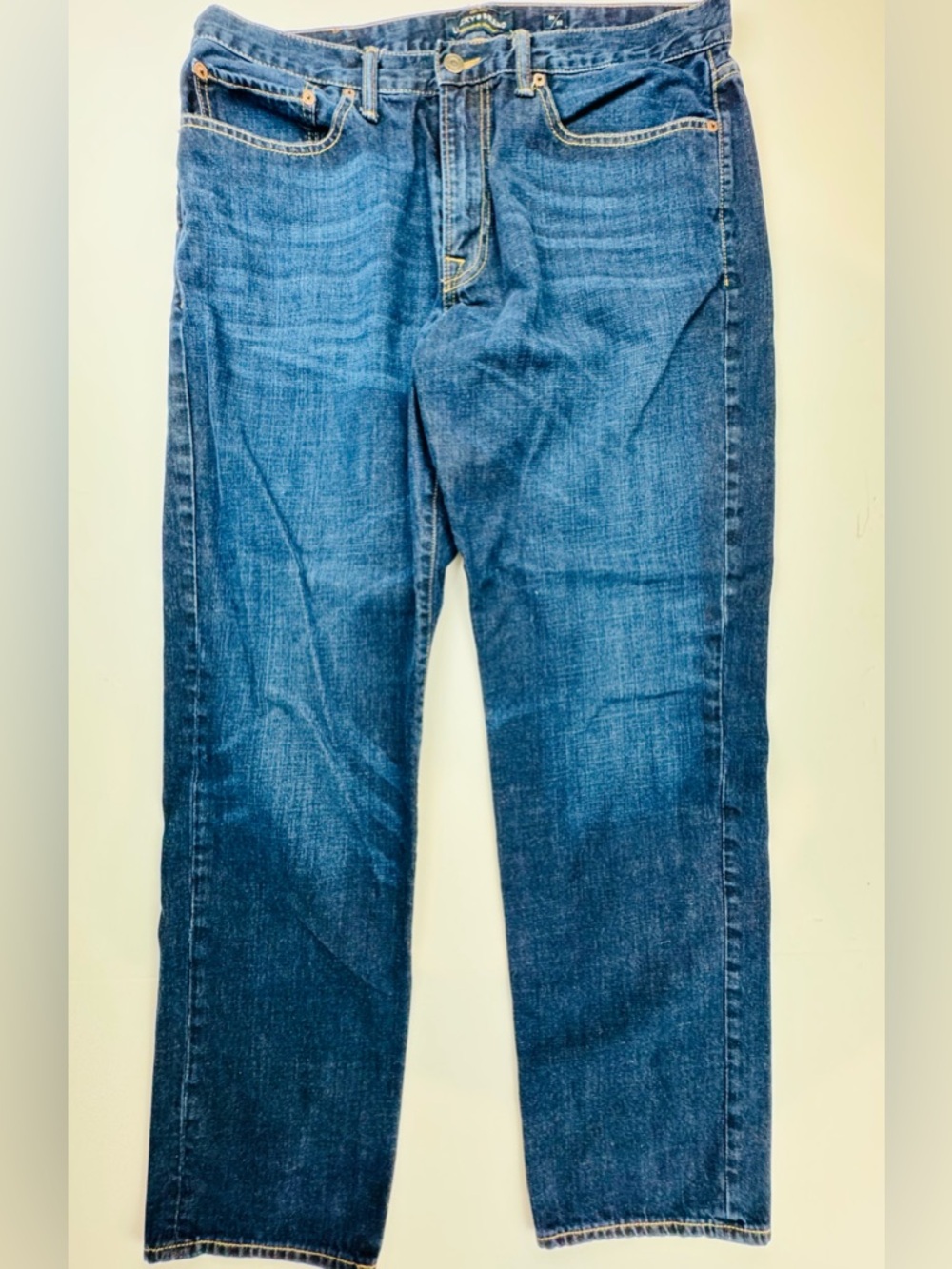 Lucky Brand Men's Size 36Wx32L 121 Heritage Slim Dark Wash Blue Stretch Jeans